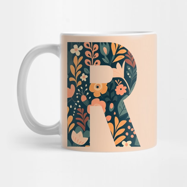 Whimsical Floral Letter R by BotanicalWoe